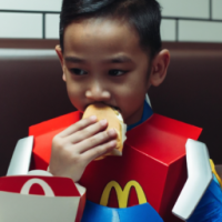 Power ranger eating mcd
