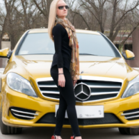 A young girl with mercedez